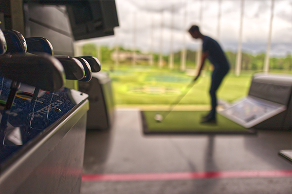 Topgolf targets at night